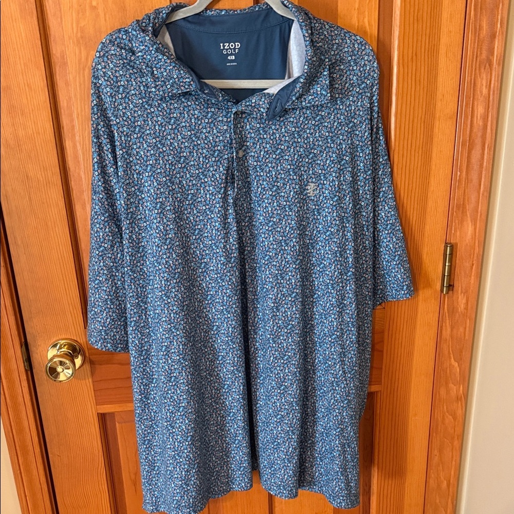 Izod Blue Patterned Golf Pullover - image 1